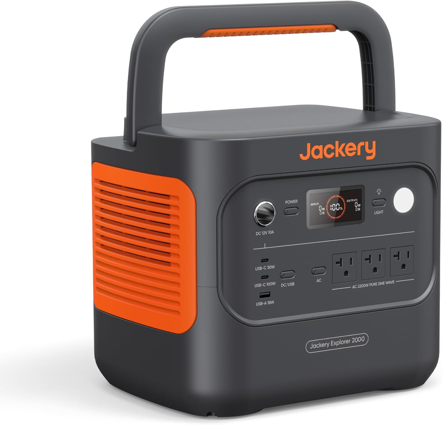 Jackery Explorer 2000 v2 Portable Power Station, 2042Wh LiFePO4 Home Backup Battery, 2200W Solar Generator with 20ms UPS, USB-C PD 100W Fast Charging