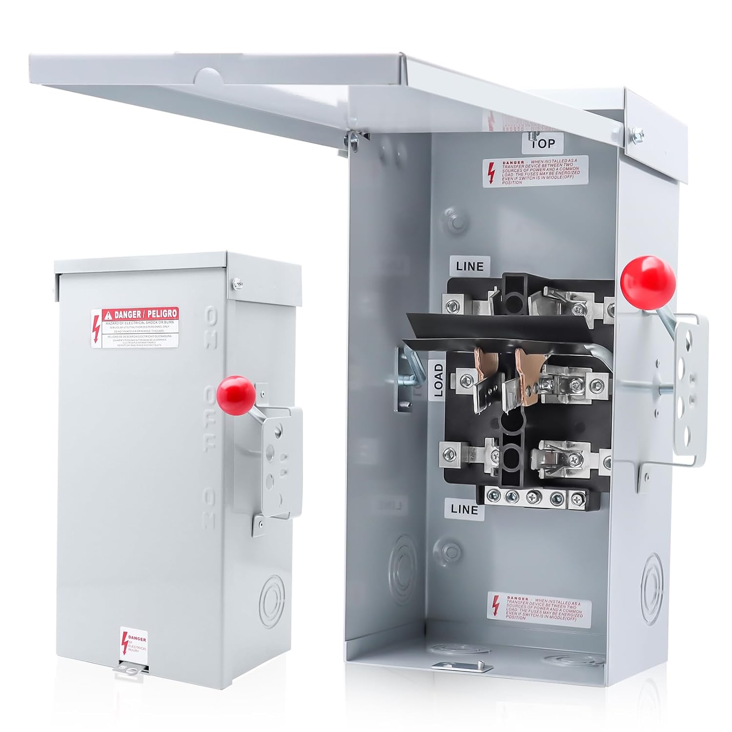 100A Generator Transfer Switch 24000W General-Duty Double-Throw Safety Switch 120/240-Volt 100 Amps Generator Manual Power Transfer Switches