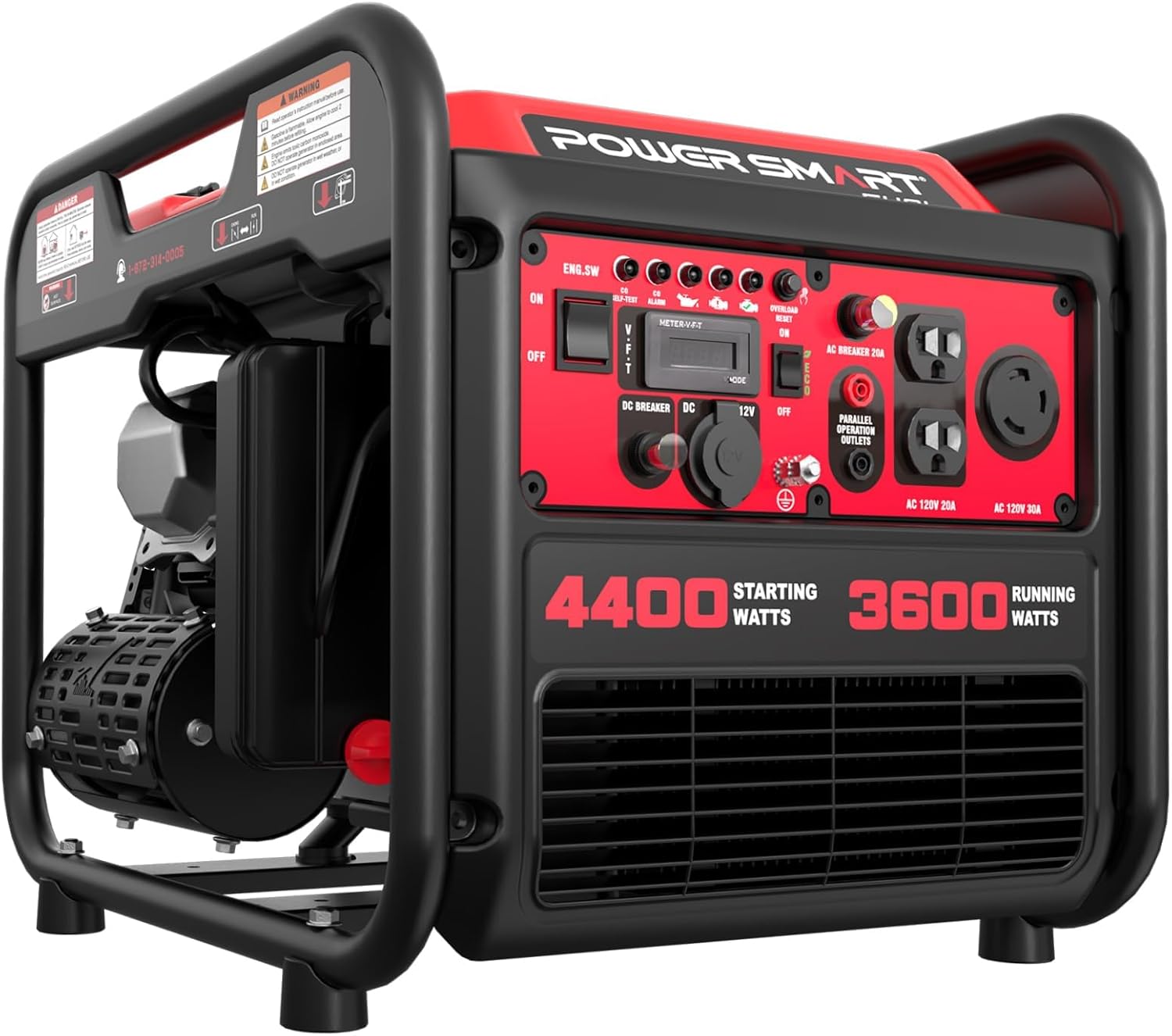 PowerSmart 4400W Portable Generator with Inverter Technology, Gas Generator for Home Use, Jobsit, Hurricane Emergency, RV Ready with 30A Outlet