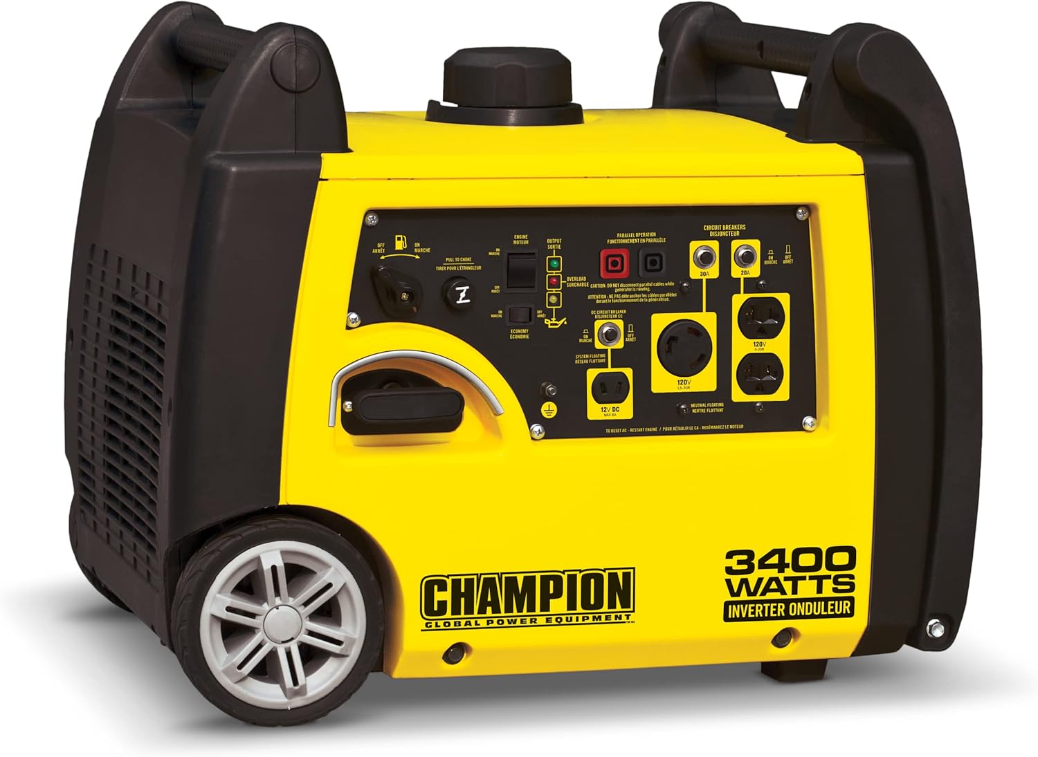 Champion Power Equipment 3400-Watt RV Ready Portable Inverter Generator Yellow
