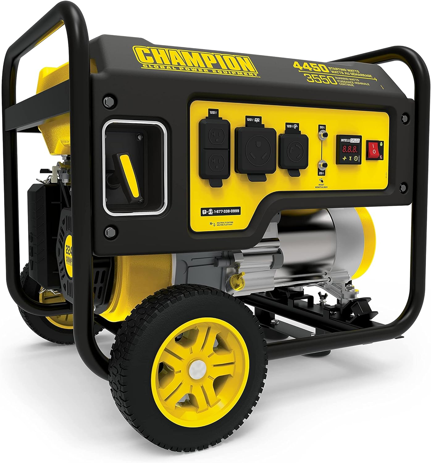 Champion Power Equipment 4450/3550-Watt RV Ready Portable Generator with Wheel Kit Yellow