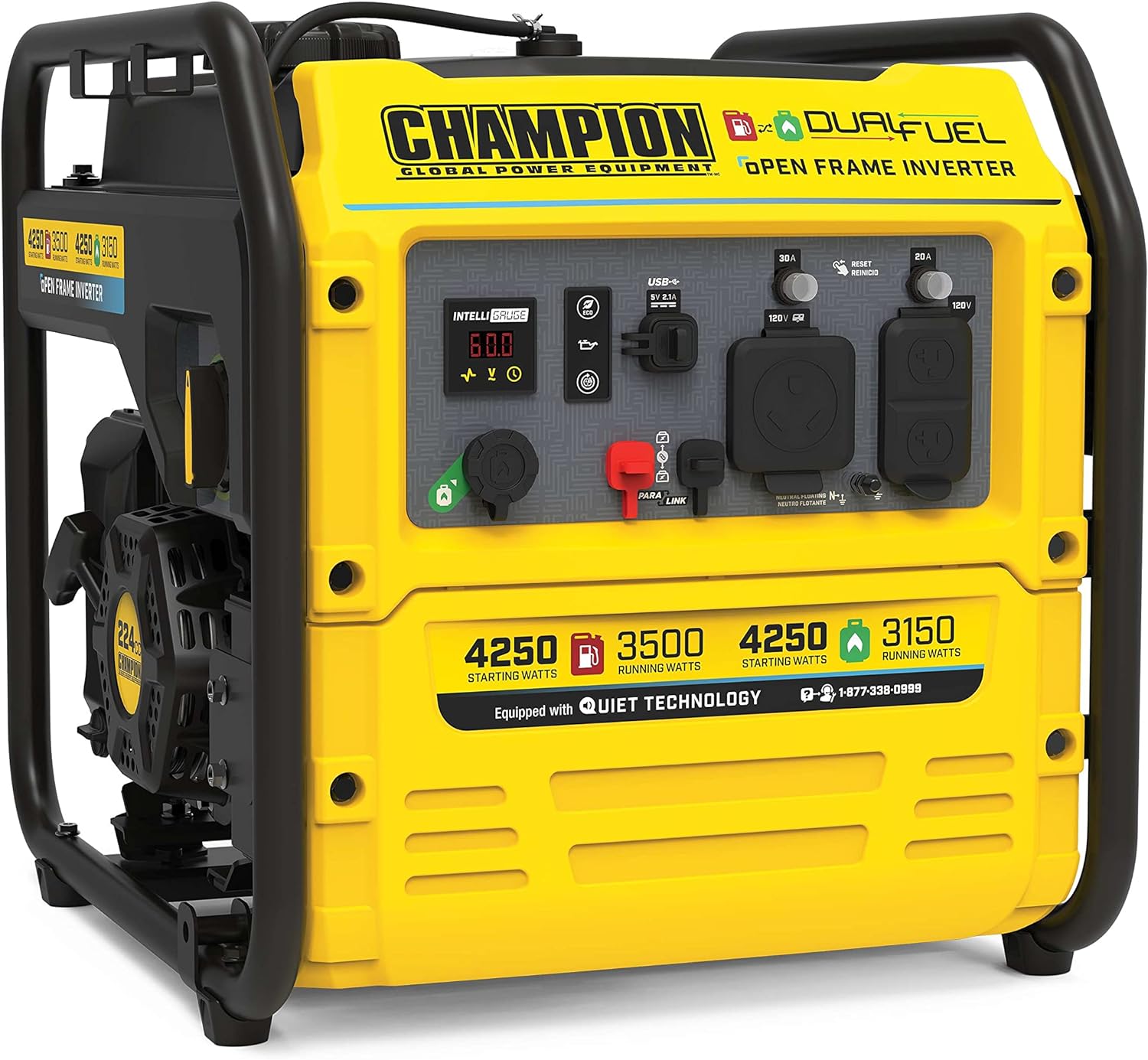 Champion Power Equipment Inverter Generator Dual Fuel 4250 Watt